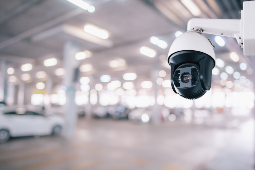 Photo of a technology-enabled parking management system in use